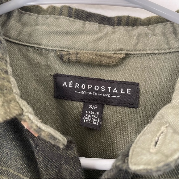 Aeropostale Mens Flannel Size Small Green - Picture 3 of 4